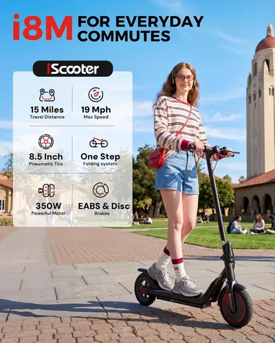 Vista 2 de iScooter Scooter eléctrico para adultos y niños grandes, scooter