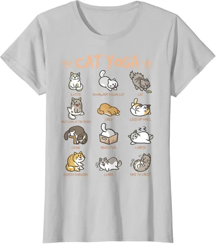 Vista 25 de Cat Yoga Poses Cats Practicing Mindfulness Meditación Kitten - Camiseta, Negro, S
