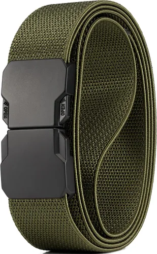 Vista 14 de GEIT - Cinturón elástico de nylon con hebilla de metal de liberación rápida, 3,4 cm, cinturón táctico invisible para golf casual