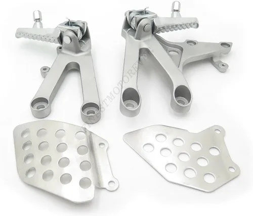 Vista 4 de Soporte de clavijas de pie delantero plateado compatible con Cbr600Rr Rr 2007-2014 [P/N: MT390-018-POLISH]