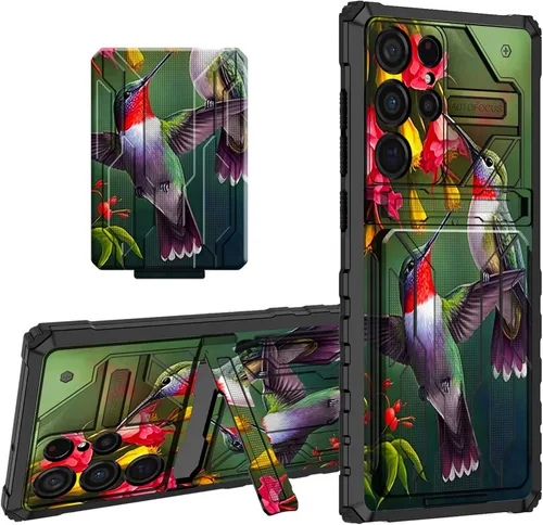 Vista 39 de Funda protectora de TPU suave para Samsung Galaxy A03S con soporte para tarjeta de crédito y soporte de doble capa de policarbonato duro de TPU