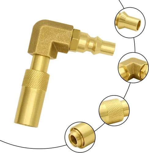 Vista 2 de Hooshing Adaptador de codo de conexión rápida RV de 1/4 de pulgada, ajuste de conversión de baja presión para Blackstone de 17 pulgadas y 22