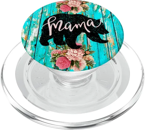 Vista 8 de Mama Bear - Chaleco de madera rústica con diseño de rosas, color turquesa