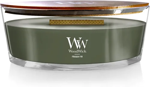 Vista 5 de WoodWick Santal Myrrh - Vela grande en frasco con forma de reloj de arena, cera de mezcla de soya prémium, mecha de madera Pluswick Innovation