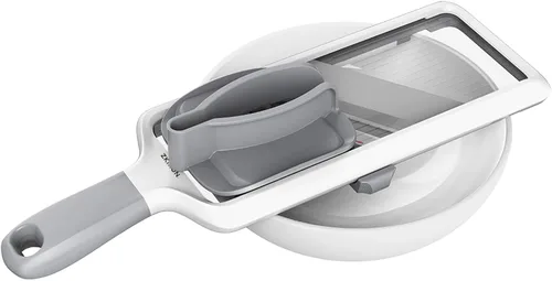 Vista 6 de ZKIRON Rebanadora de Mandolina Manual Múltiple - Cuchilla de Acero Inoxidable Ajustable, Agarre Cómodo, Características de Seguridad, Fácil