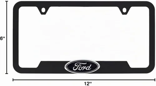 Vista 6 de Ford Logo 3D en negro de plástico ABS, soporte para matrícula con 2 agujeros (Negro/A)