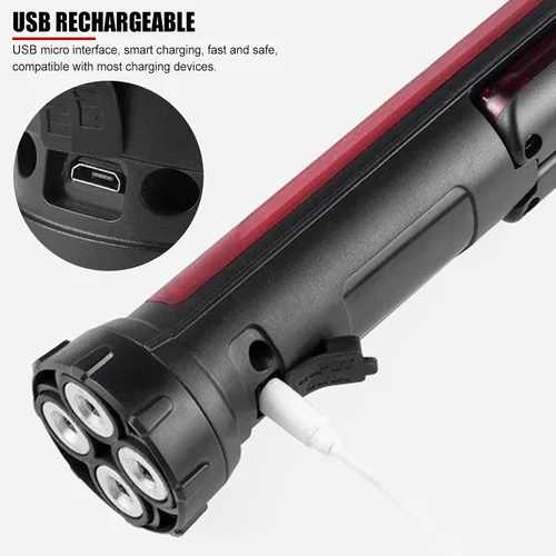 Vista 7 de Luz LED de seguridad vial ajustable de 45 grados, con flecha de giro, luz roja magnética, lámpara LED de seguridad de señal de tráfico