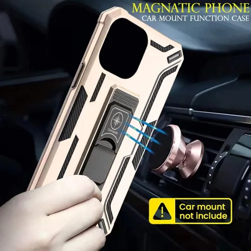 Vista 6 de Crocon Funda diseñada para iPhone 12/12 Pro con protector de pantalla [2 piezas] a prueba de golpes, resistente grado militar, funda protectora