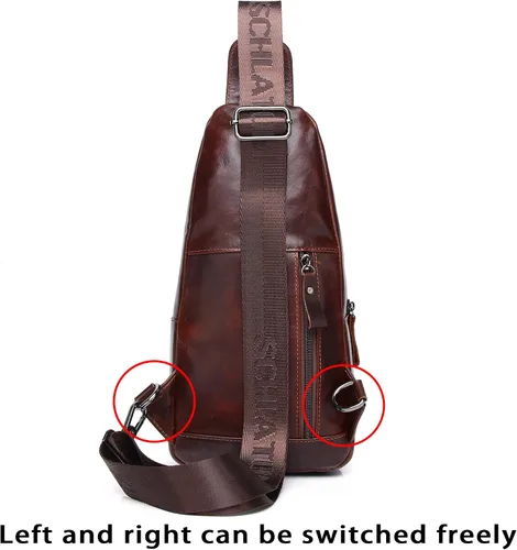 Vista 168 de LUKZIJAES Bolso bandolera de cuero genuino para hombre
