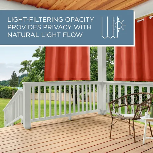 Vista 190 de TOWN & COUNTRY BASICS Cabana Cortinas Sólidas de Peso Pesado para Interiores y Exteriores, Opacidad de Filtrado de Luz con Parte Superior de Ojales