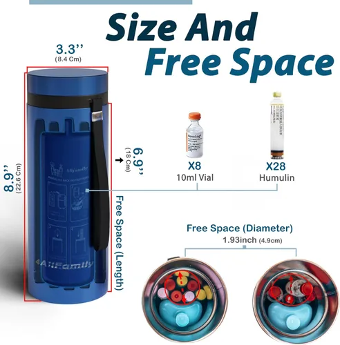 Vista 3 de 4ALLFAMILY Nomad Big 48H 1-7 Pen - Enfriador de insulina para viajes, caja aprobada por la TSA, caja de transporte EpiPen, bolsa de viaje médica