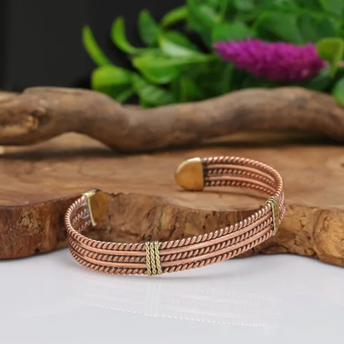 Vista 7 de Handmade Elegant Copper Bracelet for Women - Pure Copper Bracelet for Pain Relief and Stress Relief - Adjustable Entwisted Copper Bracelet to Fit