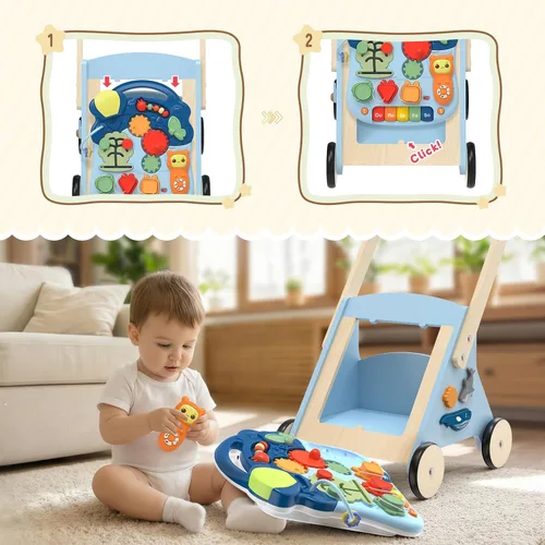 Vista 2 de wiqins - Juguetes de madera para niños de 18 meses, regalo Montessori Azul