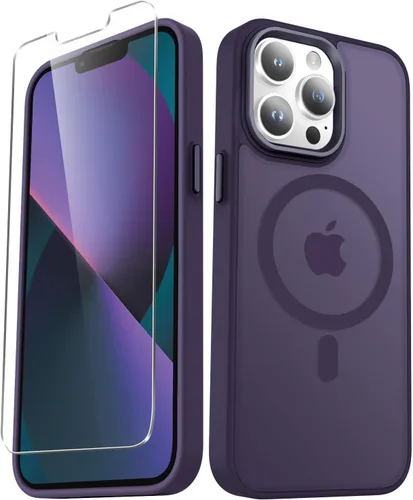 Vista 46 de YENAPOON Funda magnética mate para iPhone 11 con 1 protector de pantalla, compatible con Magsafe, translúcida esmerilada, delgada, a prueba