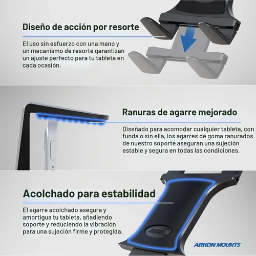 Vista 5 de ARKON Soportes – Soporte para tablet con abrazadera Resistente a la corrosión Soporte para tableta con abrazadera resistente Función