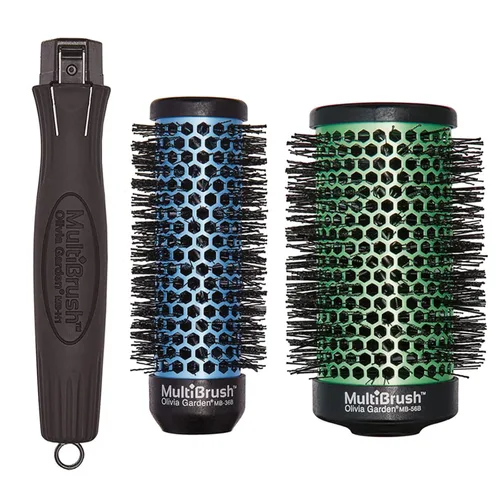 Vista 9 de Olivia Garden MultiBrush - Cepillo térmico desmontable no eléctrico con barril de cerámica