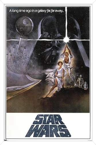 Vista 15 de Star Wars: A New Hope - One Sheet B (No Billing Block) Wall Poster, 34L" x 22.4W", Gold Framed Version Versión con marco dorado