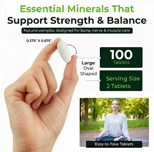 Vista 4 de Natural Nutra Suplemento de calcio y magnesio y zinc con vitamina D3 para fortaleza ósea, salud sin gluten y sin azúcar, complejo mineral esencial