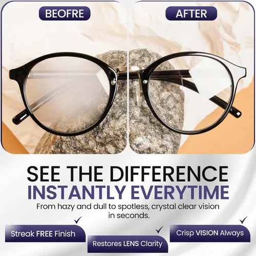 Vista 13 de Spray limpiador de lentes de gel para gafas, kit limpiador de lentes de varios tamaños