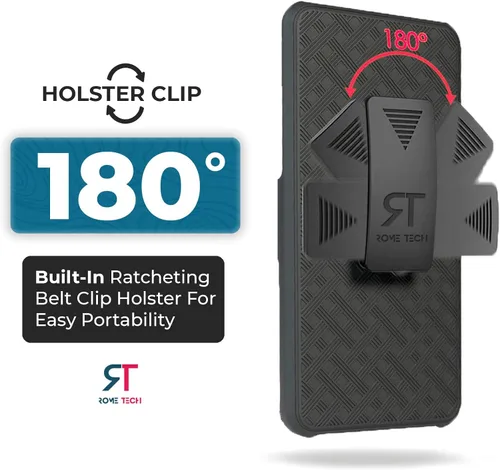Vista 3 de Funda diseñada para Samsung Galaxy A01 con funda de clip para cinturón Combo de funda resistente y funda protectora para teléfono con textura