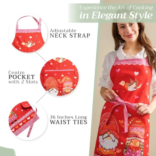 Vista 865 de Maison d' Hermine Delantales para mujer con bolsillo, 100% algodón (27.50 x 31.50 pulgadas)