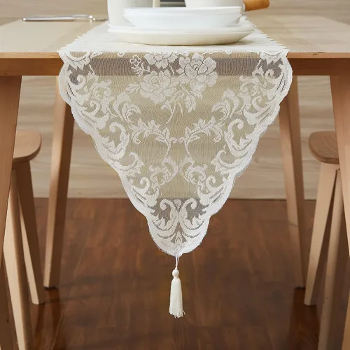 Vista 10 de Warm Home Designs Mantel Redondo Gótico. Cubierta de Mesa Circular Negra de 60 Pulgadas. Elegante Mantel Pequeño de Halloween con Diseño Floral