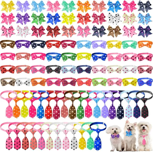Vista 13 de Juego de collar de pajarita ajustable para perro, 100 piezas, Halloween
