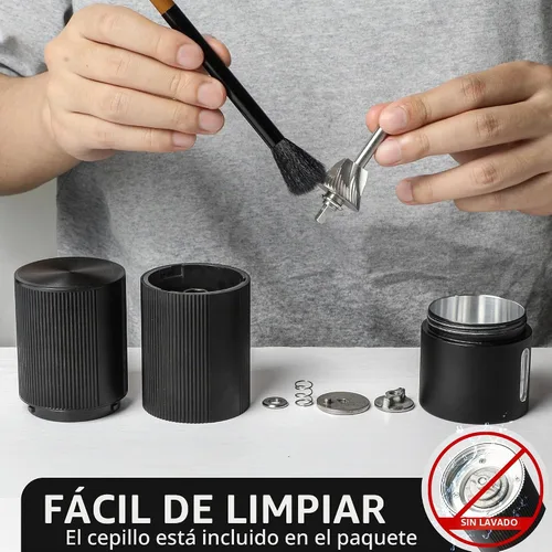 Vista 6 de Molinillo de café portátil, molinillo de café eléctrico con 45 ajustes ajustables, molinillos de café recargables para expreso, viajes, campamento