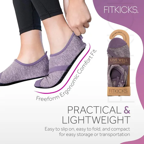 Vista 4 de FITKICKS Live Well Collection Active Foldable Lifestyle Footwear Supportive Barefoot Grip Strap Toe Guard Flexible Range of Motion