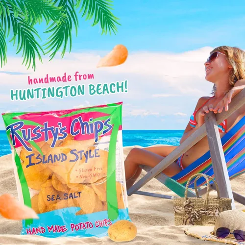 Vista 4 de Rusty's Chips - Chips crujientes y saludables para un bocado rápido - Chips sin gluten, sin conservantes, sin OMG, paquete de aperitivos veganos