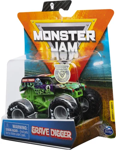 Vista 5 de Monster Jam 2020 Spin Master 1:64 Camión monstruo fundido a troquel con pulsera: Legacy Trucks Grave Digger