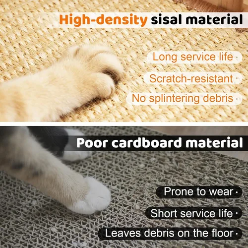 Vista 7 de Rascador para gatos, almohadilla rascador de sisal natural y juguete interactivo para gatitos con pista de bolas y bola de hierba gatera
