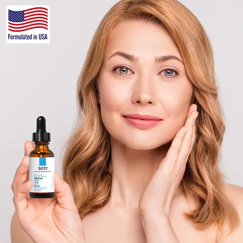 Vista 3 de Suero facial de retinol, reduce arrugas, manchas de edad, marcas postacné. Estimula el colágeno, piel firme, antienvejecimiento con ácido