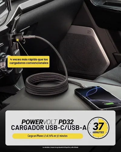 Vista 4 de Scosche PowerVolt Power Delivery 32W Adaptador de cargador de coche USB-C