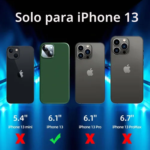 Vista 6 de Dssairo Funda 5 en 1 Diseñada para iPhone 13, con Paquete de 2 Protectores de Pantalla, Paquete de 2 Protectores de Lente de Cámara, Funda Verde