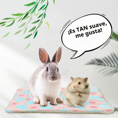 Vista 5 de EAEDMY 4 alfombrillas cómodas de conejillo de indias, cama suave y cálida de conejo, alfombrillas de cama de hámster para animales pequeños 1.
