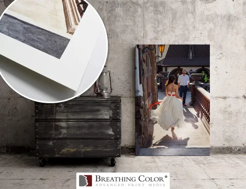 Vista 8 de Lienzo satinado cristalino, 21 mil, 440 gsm, blanco brillante, no requiere barnizado