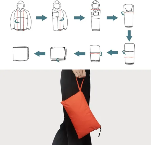 Vista 6 de OSTOO Chaqueta impermeable ligera para mujer, para correr, ciclismo, con capucha, para senderismo, rompevientos