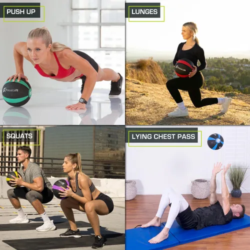 Vista 5 de ProsourceFit Weighted Medicine Ball for Full Body Workouts
