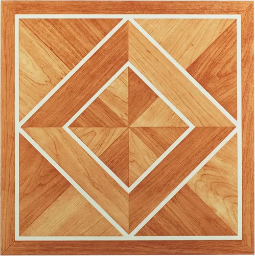 Vista 6 de Tivoli - Azulejos de vinilo autoadhesivos, 45 azulejos de 12 x 12 pulgadas, parquet de roble mediano Three Finger - Suelo de bricolaje para despegar