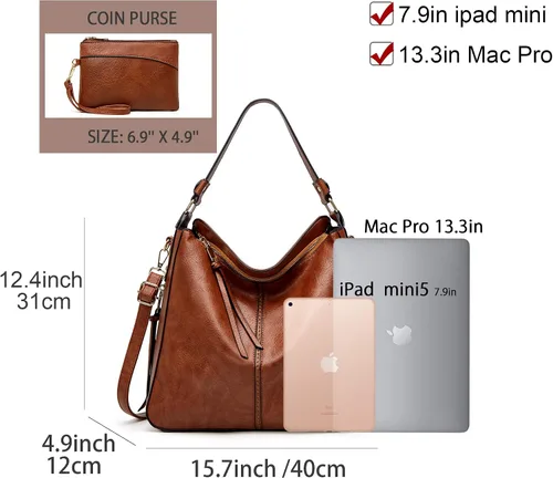 Vista 6 de Bolsos Hobo para mujer, bolsos cruzados grandes, bolsos bohemios con borla