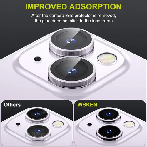 Vista 3 de WSKEN Protector de lente de cámara para iPhone 14 Plus (6.7 pulgadas) / iPhone 14 (6.1 pulgadas), modo de disparo nocturno, protector de pantalla