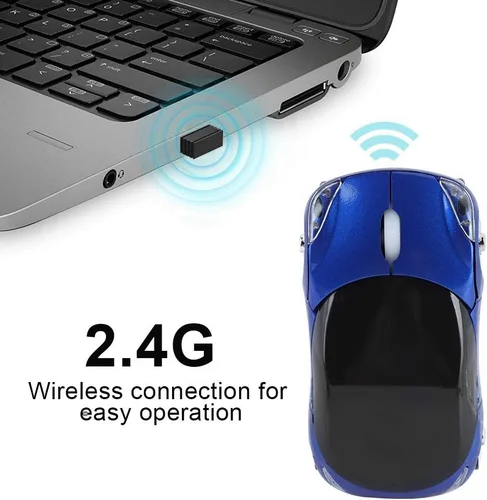 Vista 3 de ASHATA Ratón de coche 2.4G con receptor USB 1600DPI ratón óptico para PC, computadora portátil, tableta, mouse alto lindo para XP/Win7/ME/2000