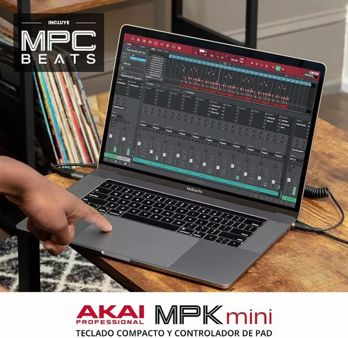 Vista 11 de [Usado] Akai Professional MPK Mini MK3 - Controlador de teclado MIDI USB de 25 teclas con 8 almohadillas de percusión con retroiluminación, 8