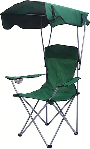 Vista 11 de Park Picnic Chair Portable with Canopy Oxford Fabric Folding Beach Lounge Seat Black 50 * 50 * 90/120CM