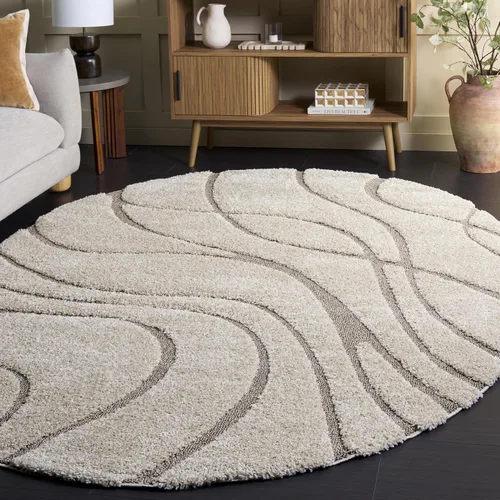 Vista 39 de Safavieh Florida Shag Collection - Alfombra de área de 2 x 3 pies, color crema/beige, diseño geométrico, felpa de 1.2 pulgadas de grosor, ideal