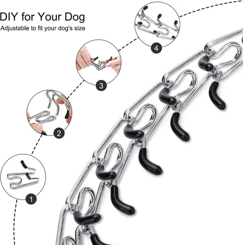 Vista 5 de Collar de entrenamiento ajustable para perros con punta de goma cómoda y hebilla de liberación rápida para perros pequeños, medianos y grandes