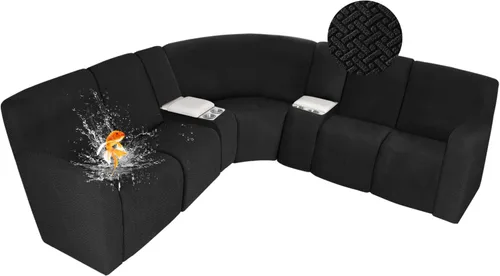 Vista 46 de ALIECOM Fundas 100% impermeables para sofá seccional reclinable, forma de L, elásticas, para esquina, funda para sofá seccional reclinable, lavable