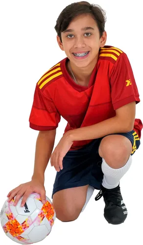 Vista 5 de PAIRFORMANCE Uniformes de fútbol para niños, camiseta deportiva de equipo y pantalones cortos para niños, ropa deportiva, unisex, de 4 a 14 años