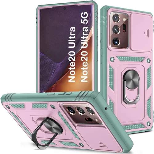 Vista 241 de PASNEW Funda militar para iPhone 13 Pro Max, cubierta de cámara deslizante y soporte de anillo de metal de 360°, carcasa rígida multicapa resistente